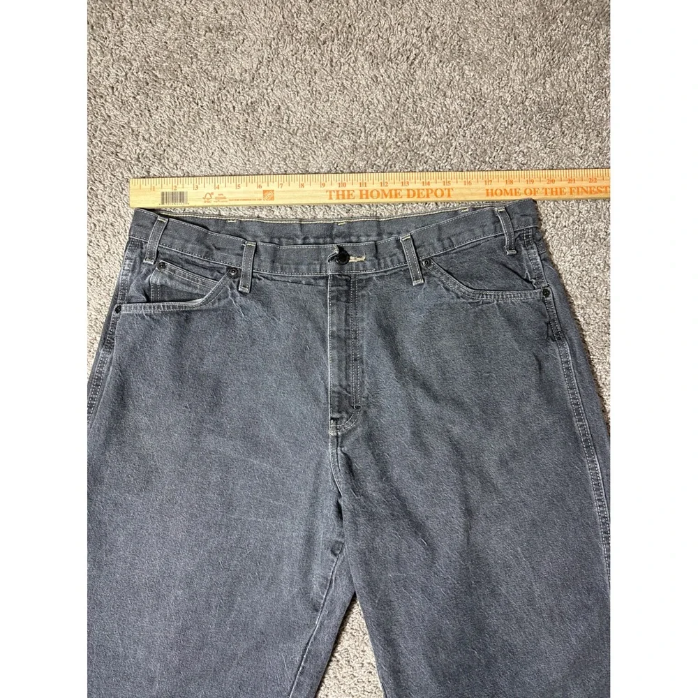 Wrangler Carpenter Shorts Mens 38 Black Denim Relaxed Fit Utility Workwear Gray